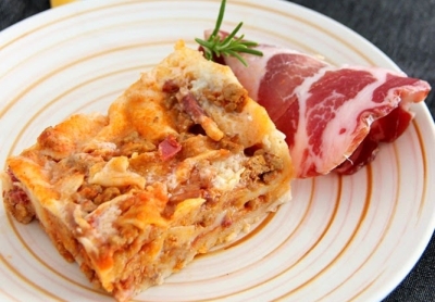 Lasagna di Carasau con ragù di Coppa Piacentina DOP